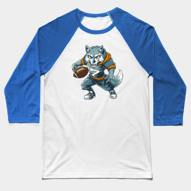 Wolf American Football Baseball T-Shirt by Wintrly